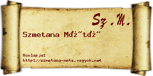 Szmetana Máté névjegykártya